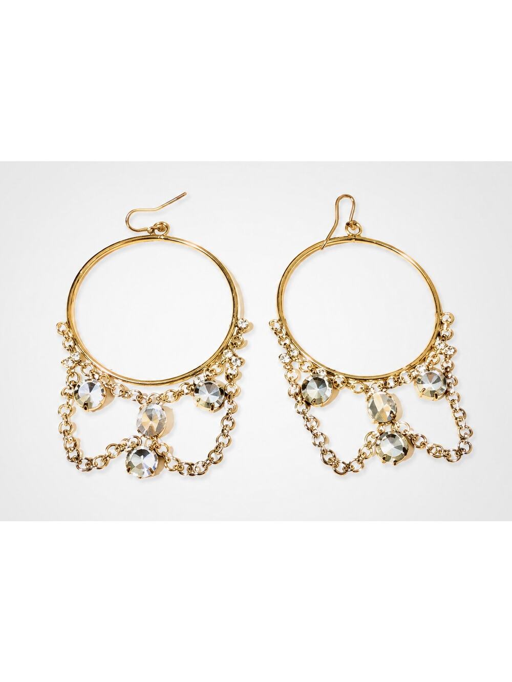 Huge Lucite Hoop Pierced Earrings, 3.5", Swag Dangle Drops diva Mogul gp-86